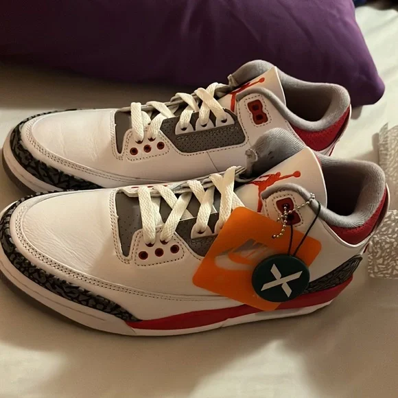 Air Jordan Retro 3 Fire Red - Size Men’s 8 - Authenticity Verified ✅ Air Jordan 3 Retro “Fire Red” 1988 OG Colorways - GS Size 7Y  main image 3